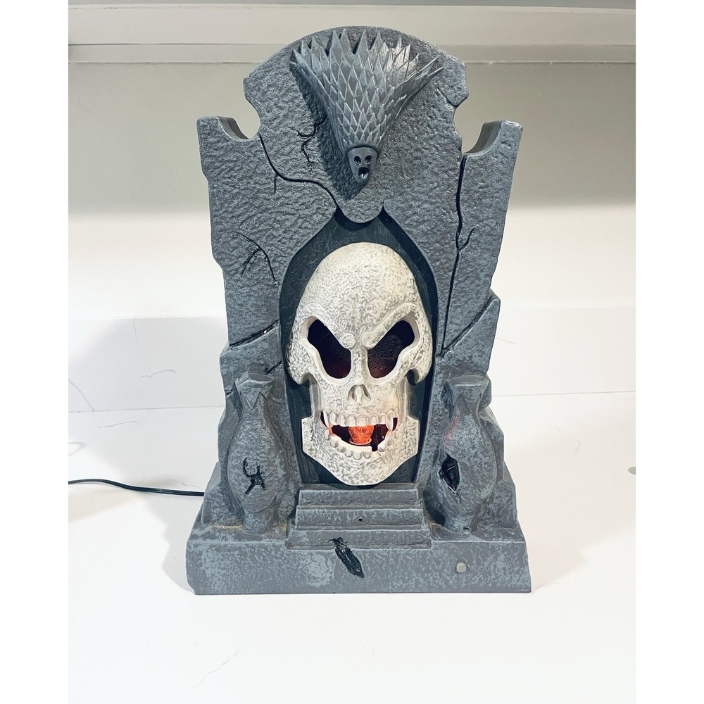 Animated Halloween Tombstone Lighted‎ & Motion Activated 18" Gemmy Used